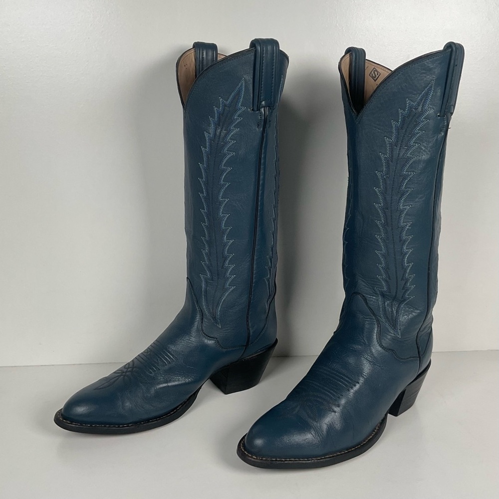Vintage Tony Lama Gold Label Cowgirl Boots | Blue | Women’s 7.5 M